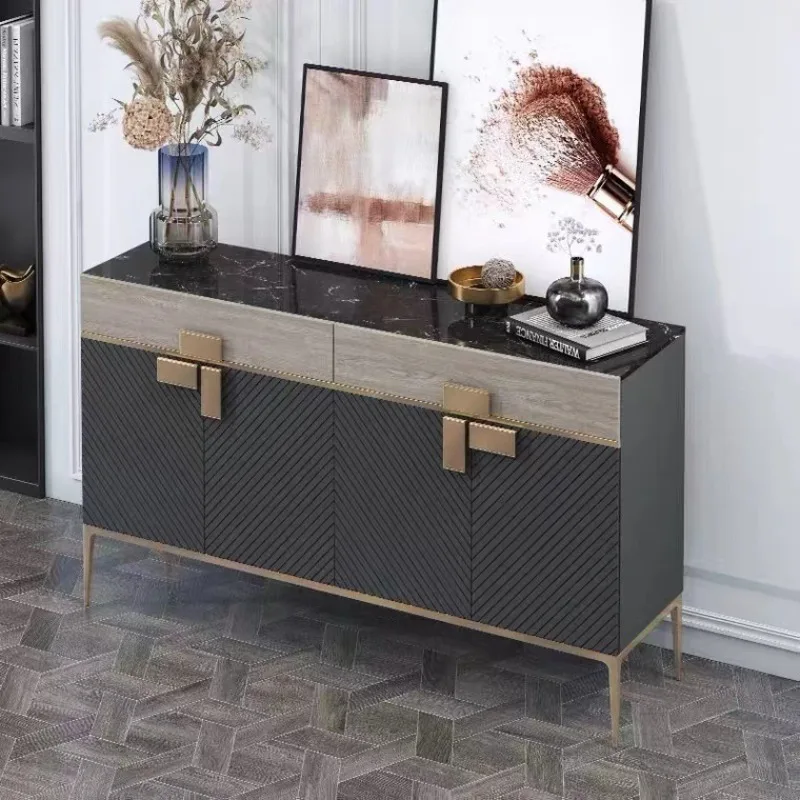 Simple entry foyer partition decorative cabinet Living room wall locker Italian rock slab dining side cabinet