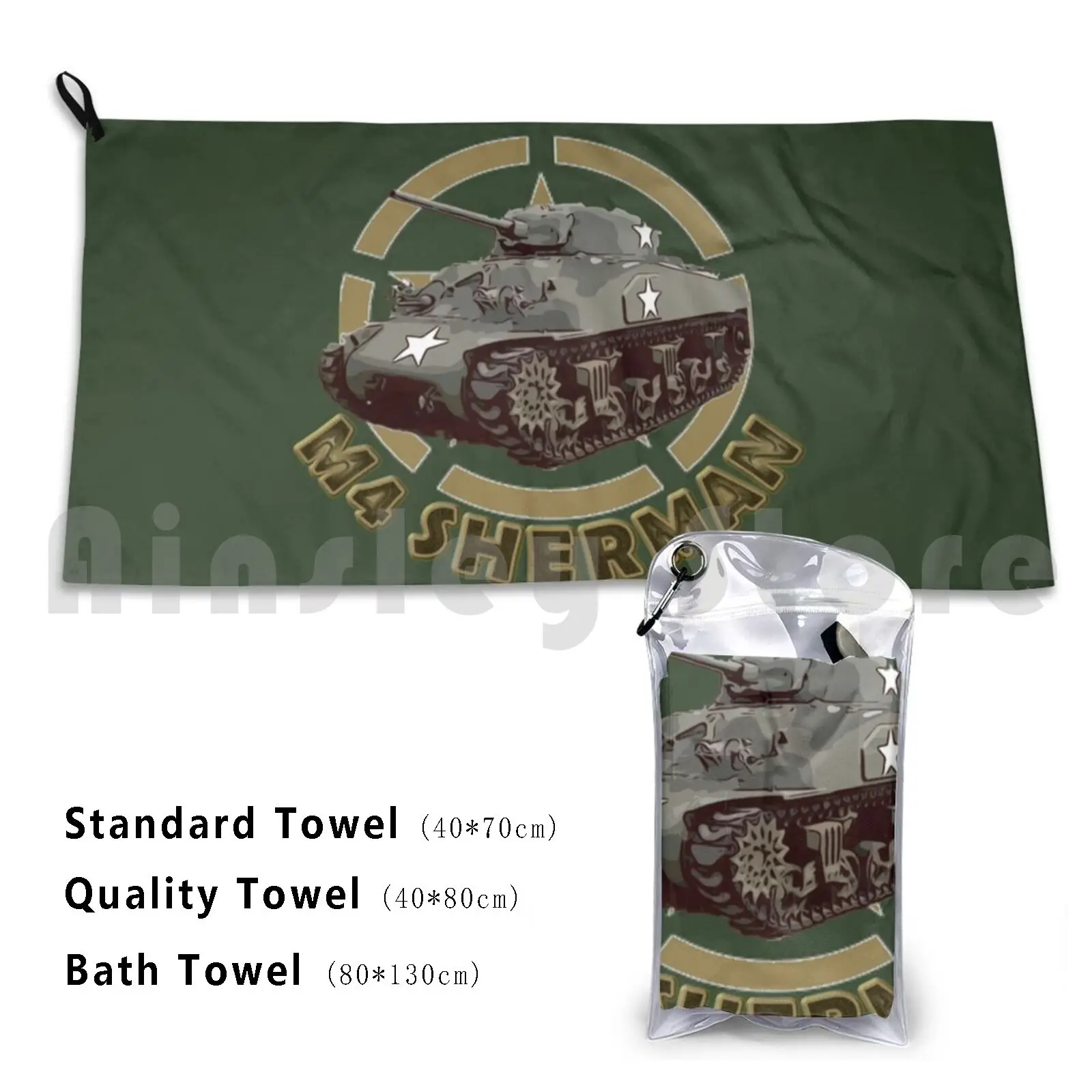 M4 Sherman Ww2 American Medium Tank Custom Towel Bath Towel M4 Sherman Medium Tank Fighting Vehicle World