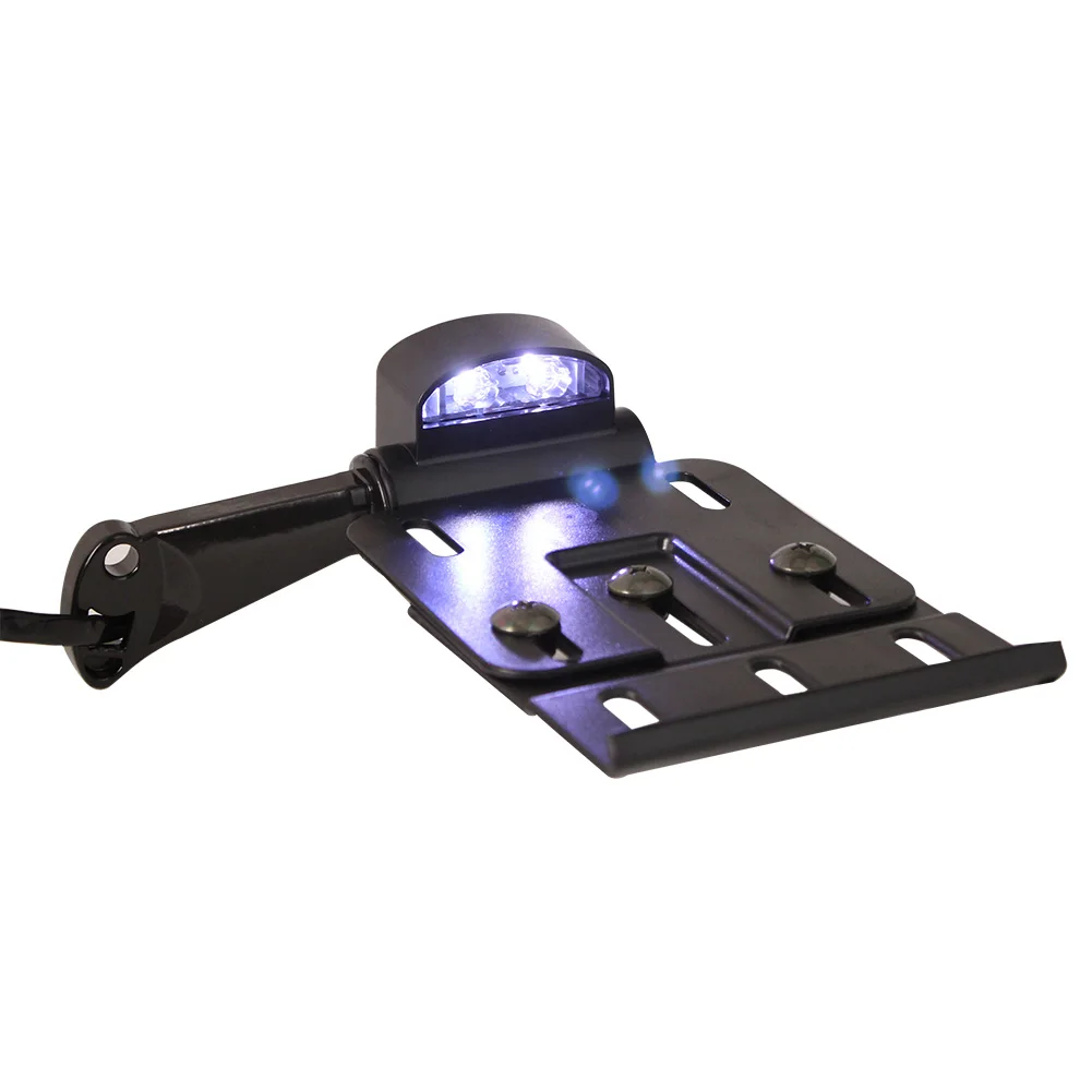 Motorcycle Telescopic Folding LED Light Side Mount License Plate Holder For Harley Dyna Sportster 883 1200 XL 07-16