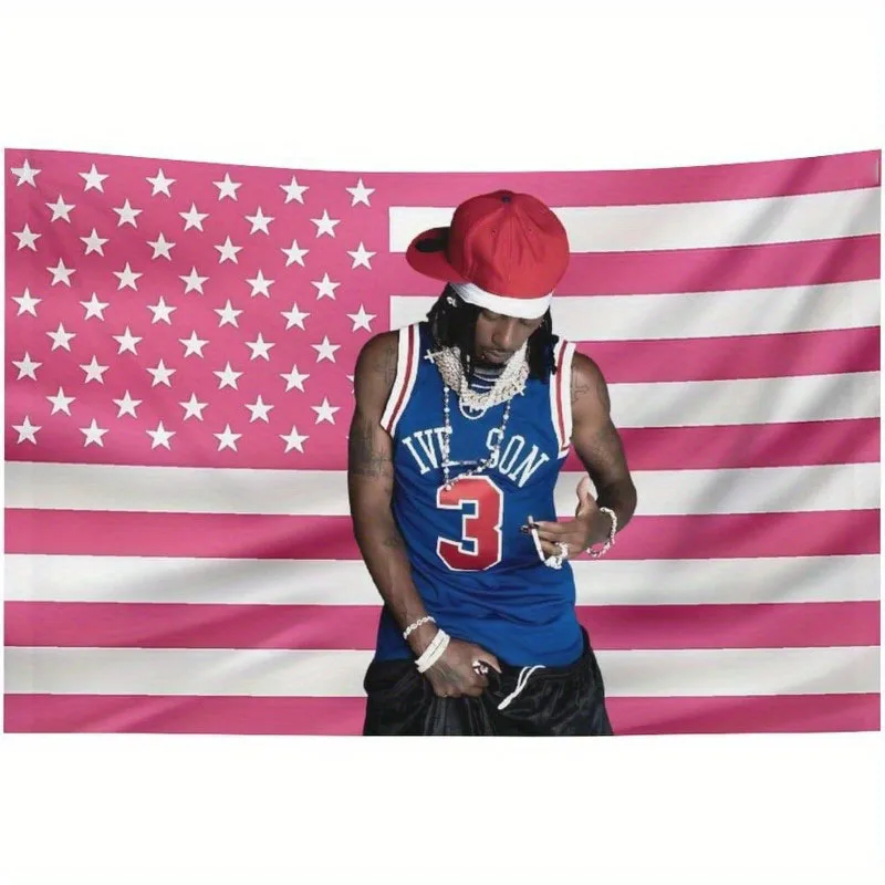 SRHJTERS Playboi Carti US Flag Tapestry | Easy to Hang, Vibrant Wall Art, Indoor/Outdoor Decor for Hip-Hop Fans & Patriotic Room