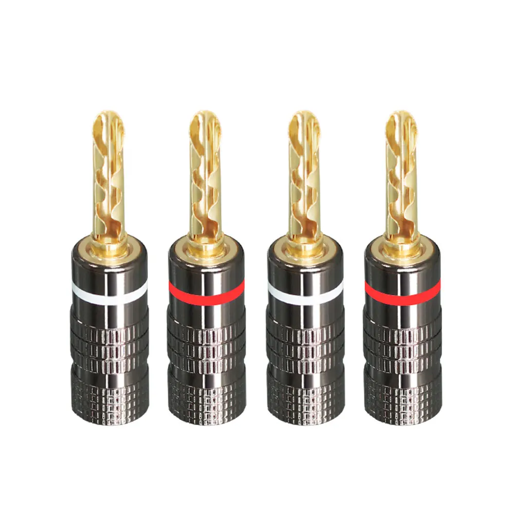 4 قطعة لتقوم بها بنفسك المتكلم الموز التوصيل موصلات 4 مللي متر مطلية بالذهب النحاس OFC GD Hifi أمبير المتكلم محول محطة موصلات الموز المقابس