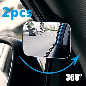 Araba Yardımcı Kör Nokta Aynası Geniş Açı 360 Derece Ayarlanabilir Oto İç HD Dışbükey Dikiz Aynası Park Çerçevesiz Aynalar