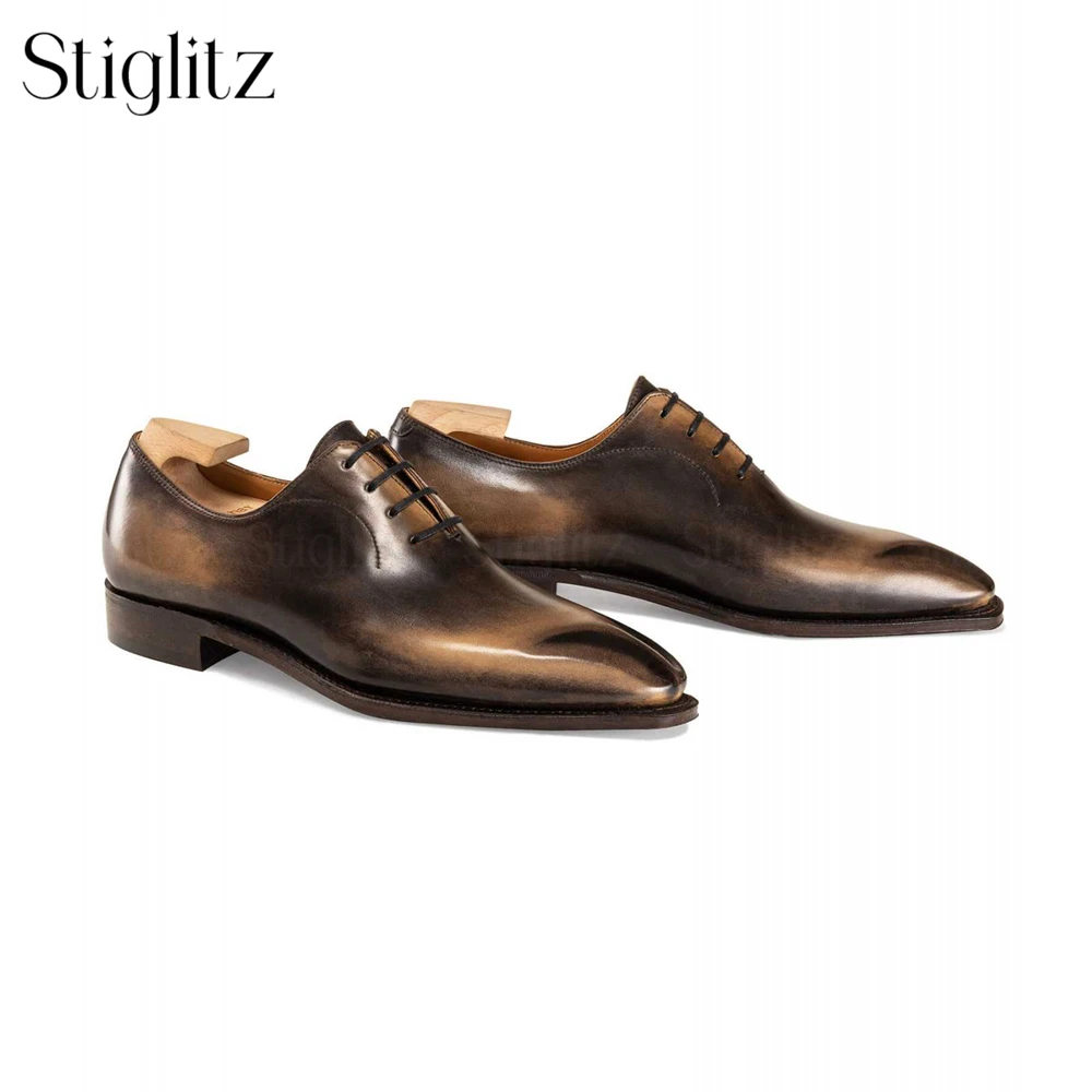 Black Piping Five Eyelet Oxford Shoes Genuine Calf Leather Dress Shoes for Men Luxurious Handmade Custom Dress Shoes for Banquet