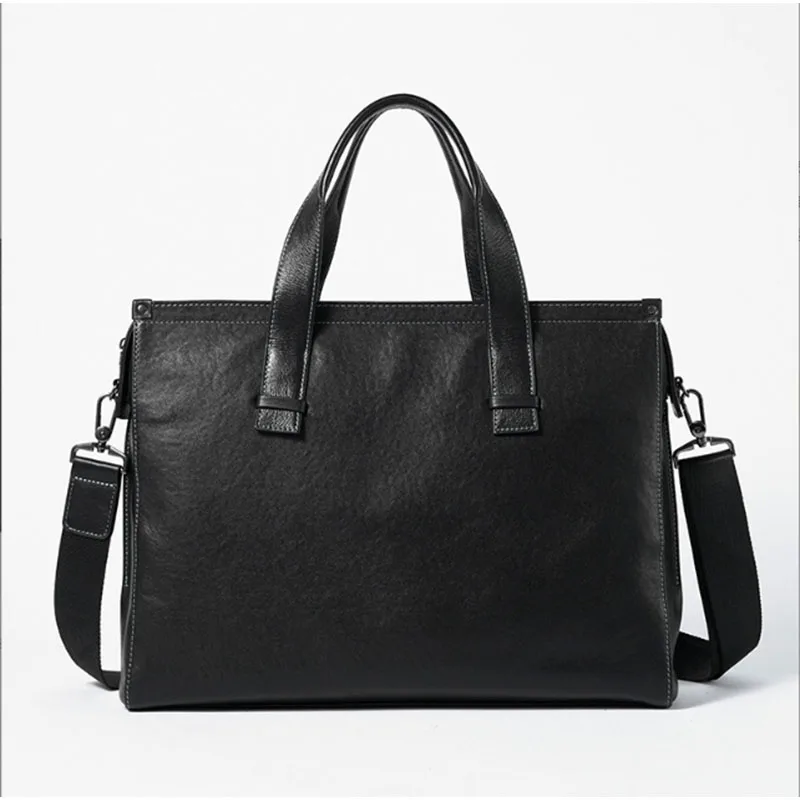 

Luxury leather men's briefcase - new men's horizontal fashionable business casual computer bag luxury handbag
