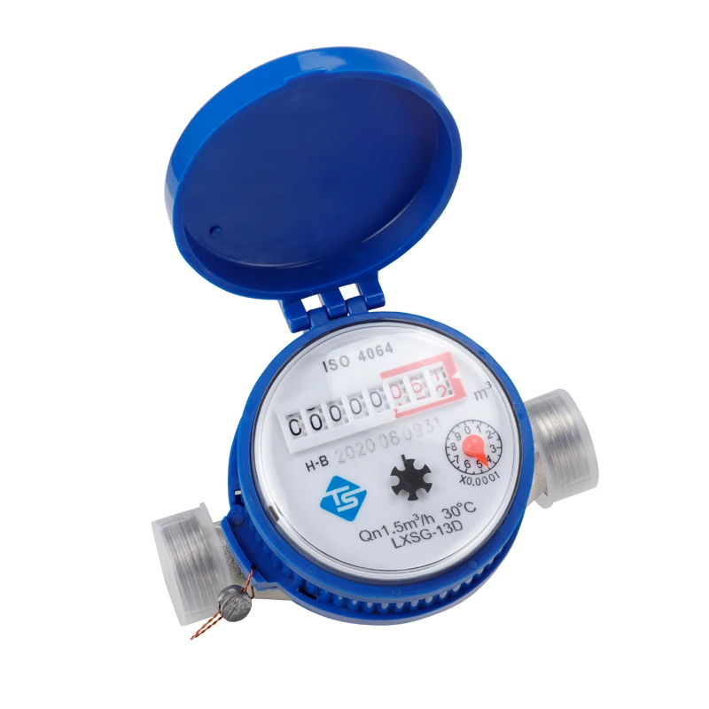 TS-S300E Home Smart Water Meter Anti-rust Copper Joints Digital Dispaly Pricision Mechanical Rotary Wing Cold Water Flow Meter