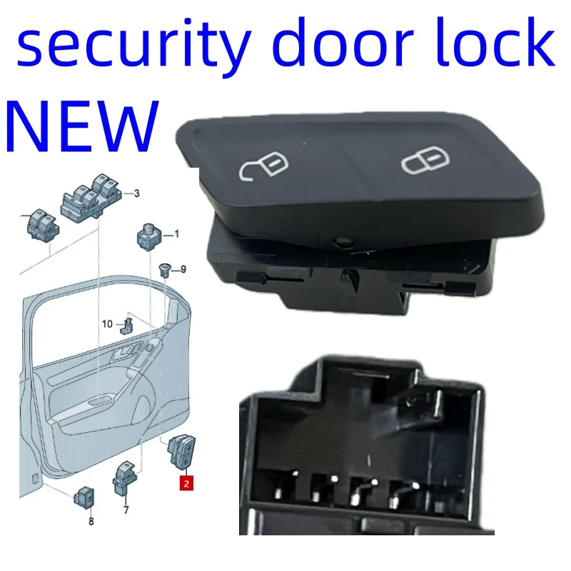 NEW Safety switch, for central door lock   Applicable to Golf/Variant/4Motion OE: 5G0962125A  5G0 962 125 A WHS switch 2017-2020