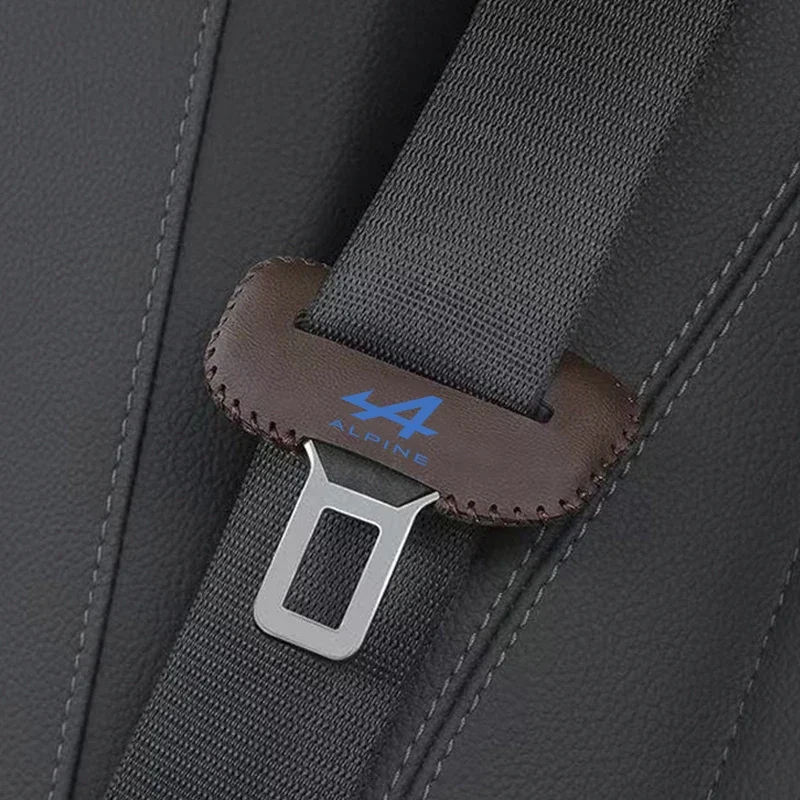 2pcs PU Leather Car Seat Belt Buckle Clip Cover Protector Anti-Scratch Case For Alpine car accessories