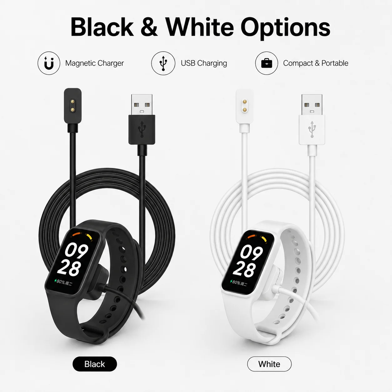 Magnetic Chargering For Xiaomi Smart Band 10/8/9/8 Active Redmi Watch 5/5Acitve/3 Active/Watch 4 Universal USB Charging Cable