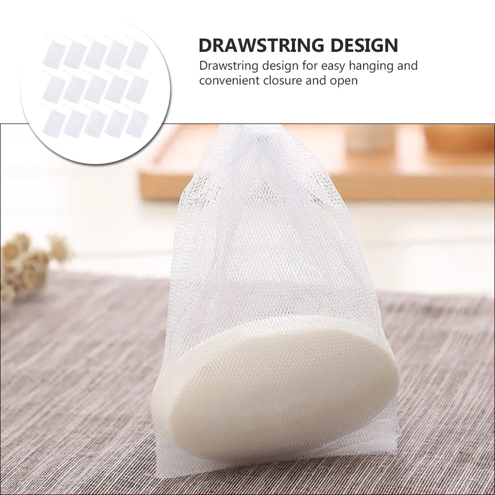 

50pcs Foaming Soap Holder Net Holder Toothpaste Dispenser Bath Soap Salt Foaming Net Storage