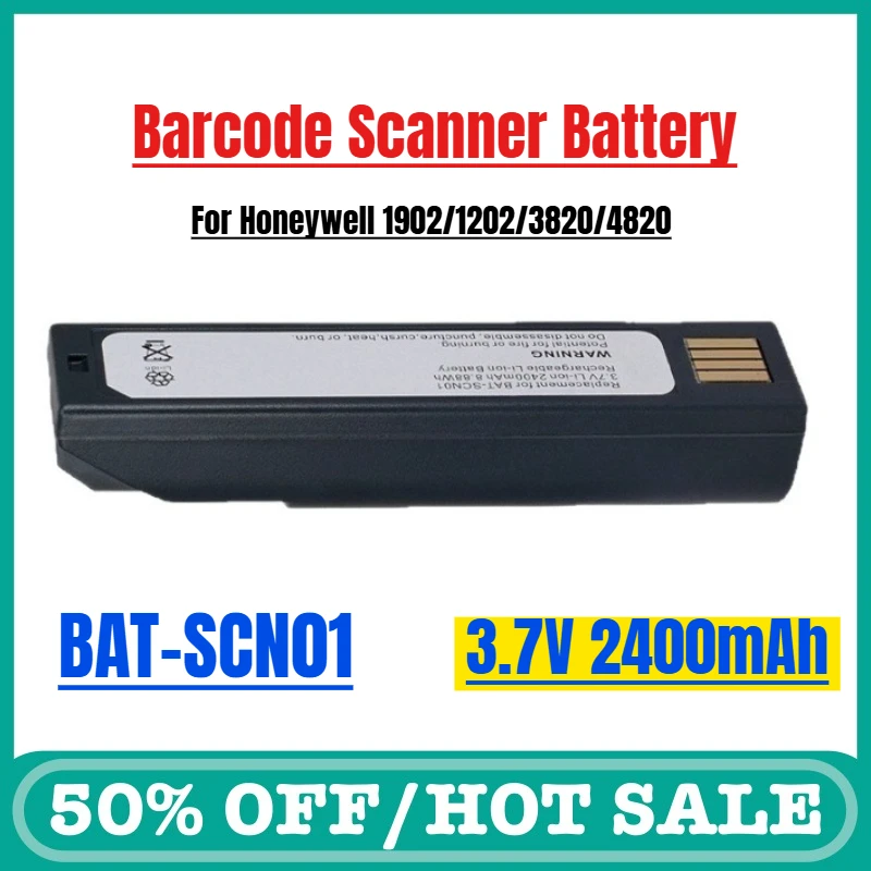 

3.7V 2400mAh BAT-SCN01 for Honeywell 1902/1202/3820/4820 Barcode Scanner Battery
