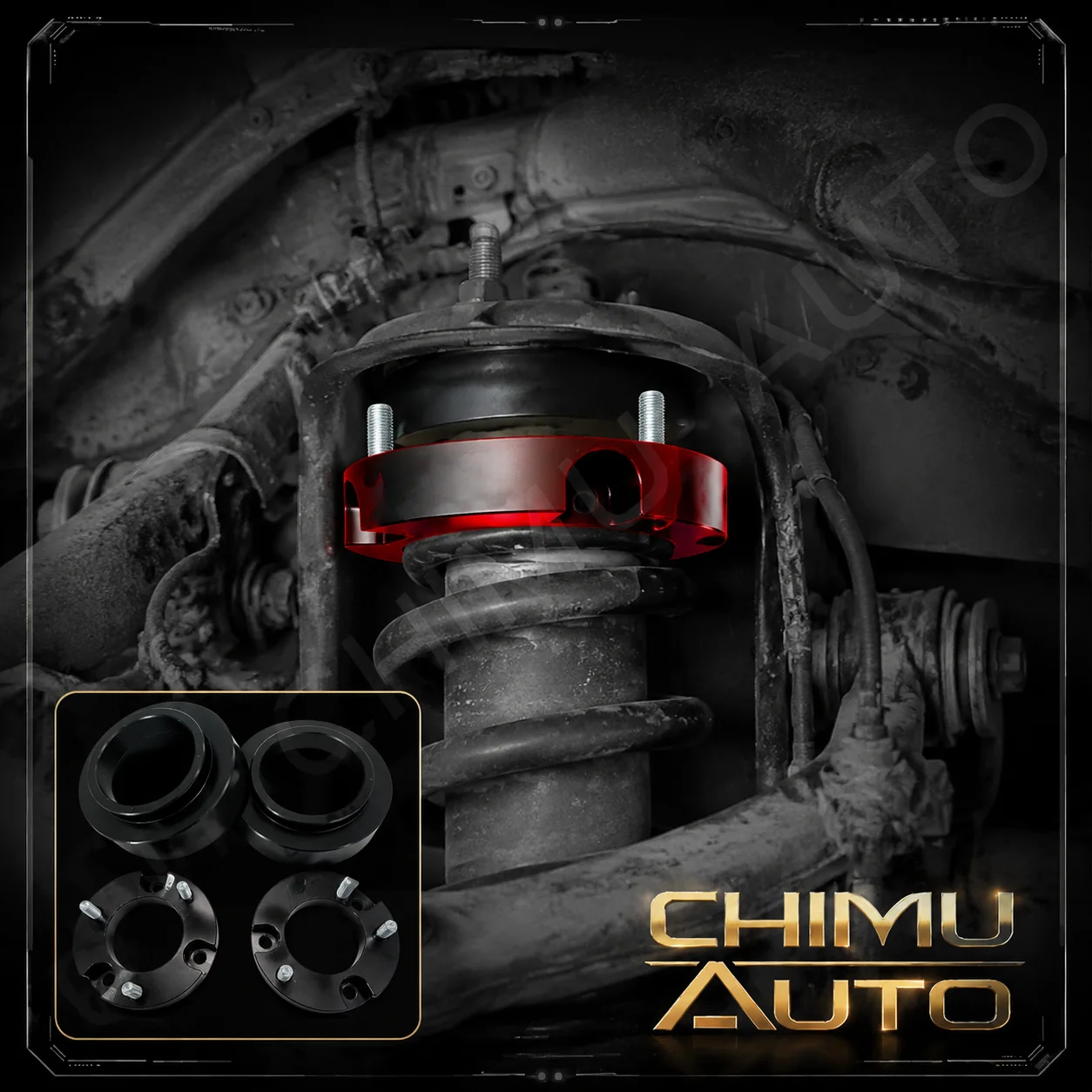 【CHIMU AUTO】2 Inch Front Rear Suspension Lift Kit Spacers for Toyota Prado 2700 LC120 LC150 Leveling Kit 6061-T6 Forged