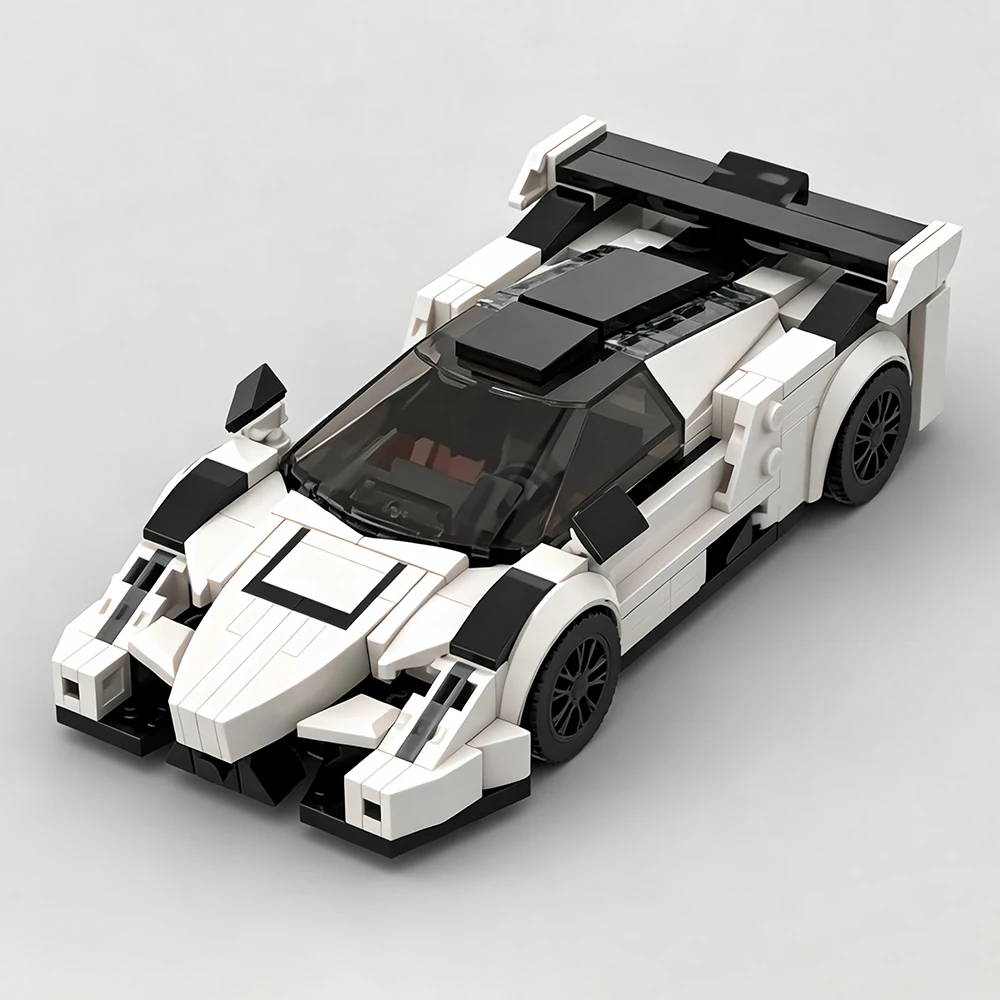 New MOC Speed ​​Series White Modified Racing Car Model Building Blocks – DIY Vehicle Assembly Toy (Collectible Gift for Adults)