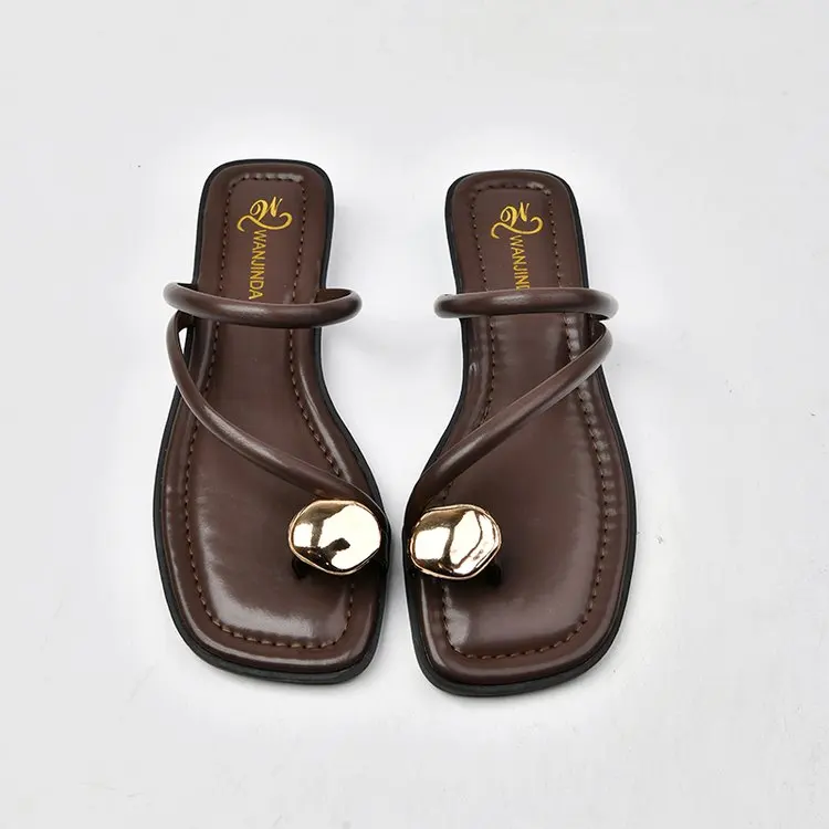 Elegante Damen-Slip-On-Sandalen mit eckiger Zehenpartie, Sommer 2025, offenes Design, synthetisches Obermaterial, Gummisohle, bequeme Passform, lässige Schuhe – Detail 5