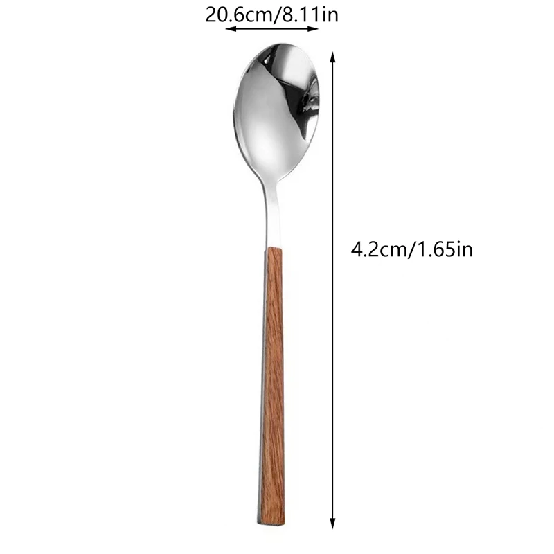 1/5pcs Stainless Steel Imitation Wooden Handle Cutlery Set Dinnerware Clamp Western Tableware Knife Fork Tea Spoon