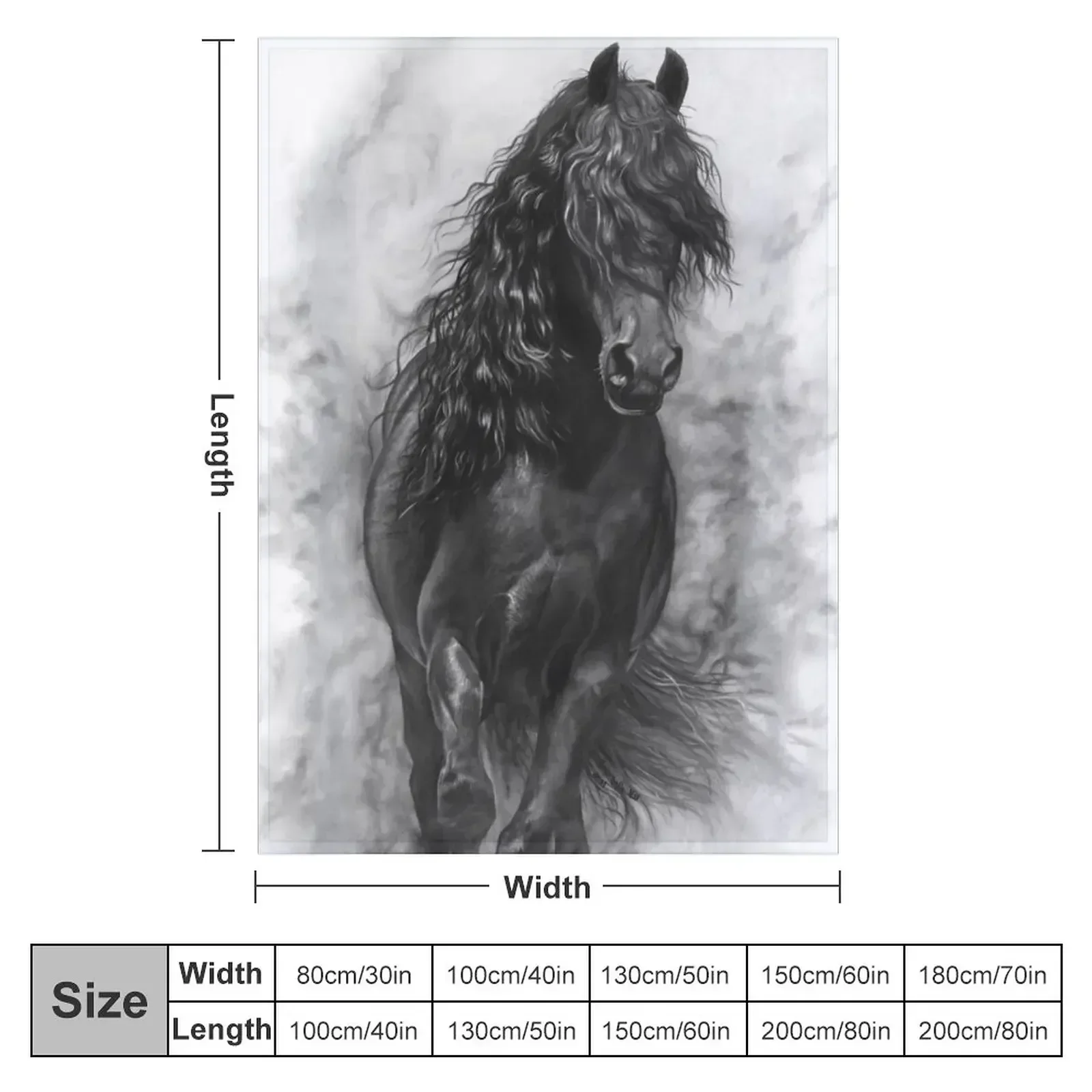 Black stallion in the mist Throw Blanket Thins Sleeping Bag Blankets