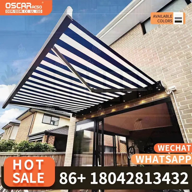 

Motorized Electric Full Cassette Aluminum Retractable Rain Proof Awnings for Outdoor Patio Balconies Retractable Awning