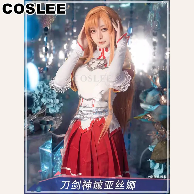 

COSLEE SAO Yuuki Asuna Alicization Cosplay Costume Anime Sword Art Online Dress Uniform Halloween Party Outfit Women New