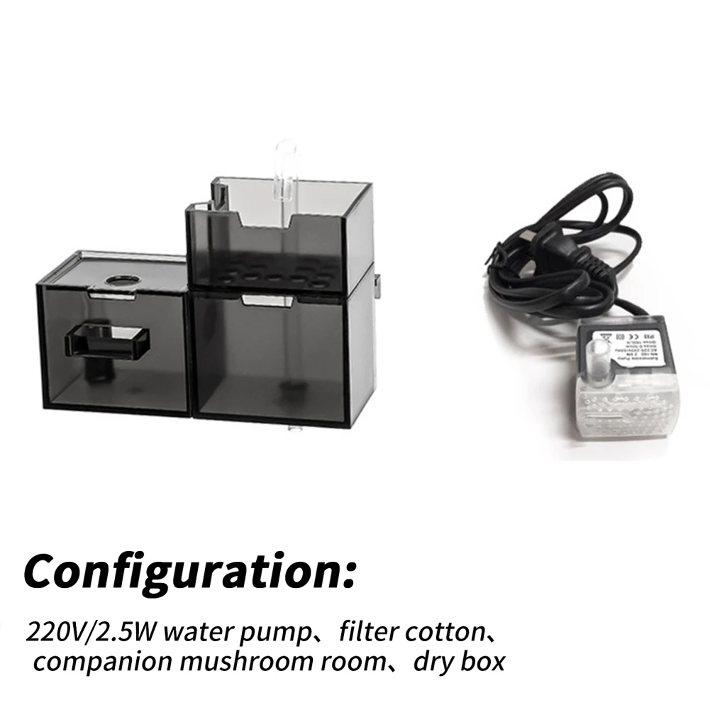 3-in-1 Fish Tank Waterfall Filter Box Wall Mounted Built-in Silent Circulating Water Purifier For Fish Tank Aquarium