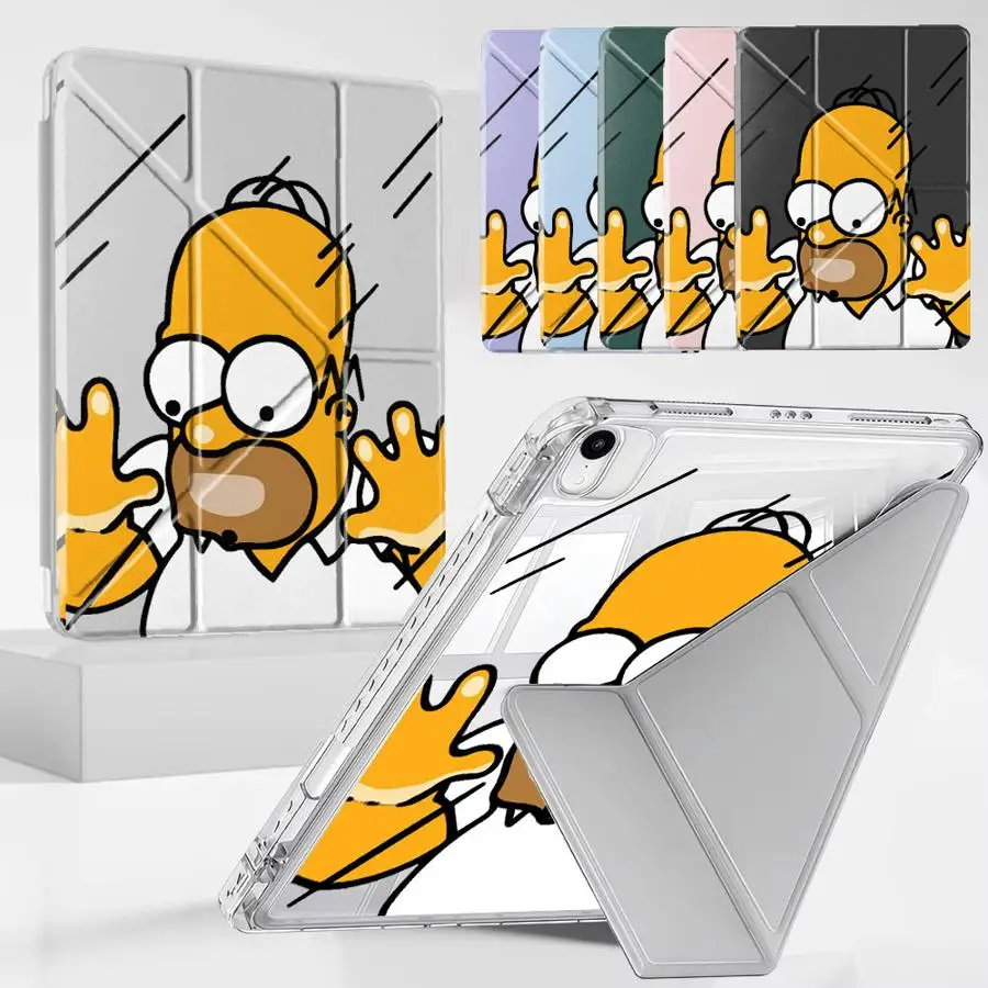 

Simpson Tablet Case For iPad Mini 6 7 Pro 2025 Air 4 5 M3 M2 1 2 M4 11inch Pro 11th 10th 9th 8th 7th 12.9inch Y-Fold Cover