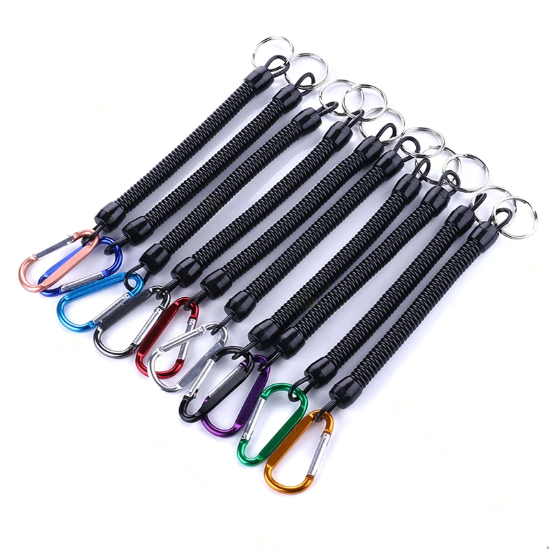 

1 Pc Outdoor Tactical Retractable Spring Elastic Rope 15cm Security Gear Tool Hiking Camping Anti-lost Phone Keychain Lanyards