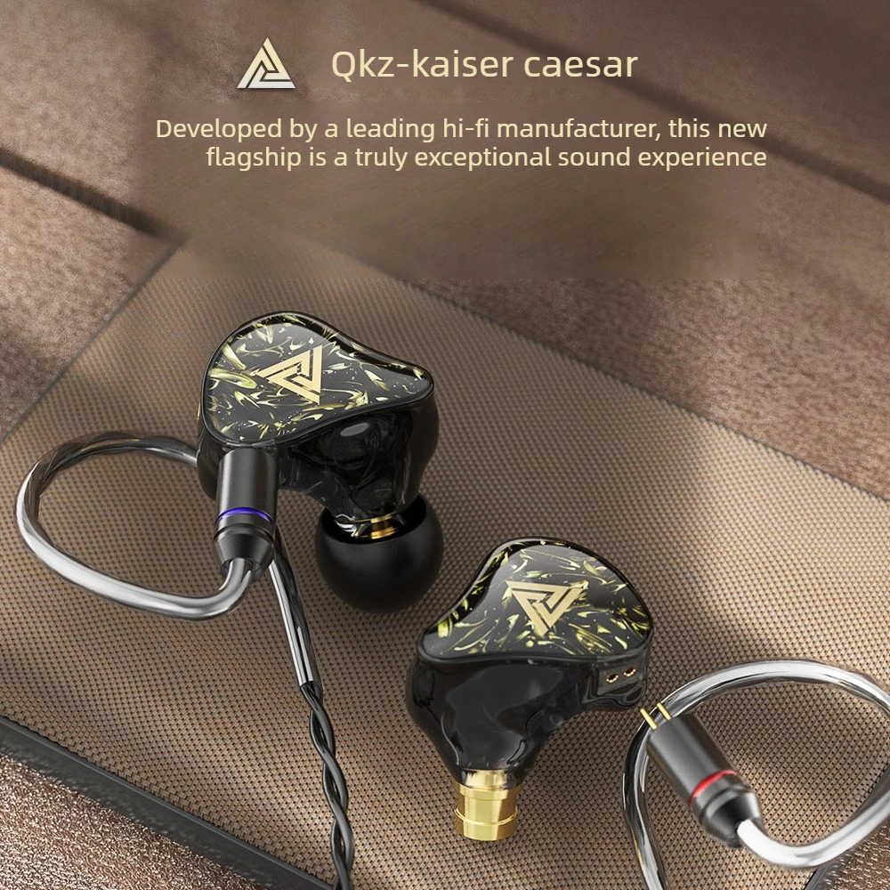 Écouteurs filaires HiFi QKZ AK6 Kaiser avec double dynamique et basses profondes, micro intégré, pour le sport, la course et la musique, compatibles smartphone et PC