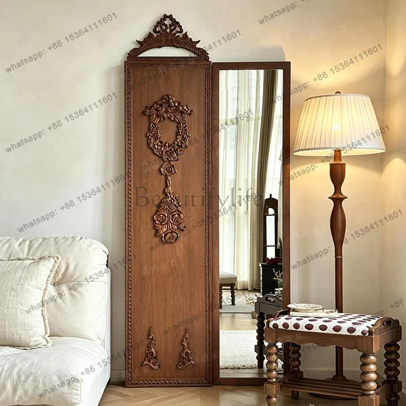 XX.Antique Unbreakable Mirror Decor Retro Universal Custom Floor Mirror Decor Art Bedroom Decorative Lustro Home Decor Living Ro