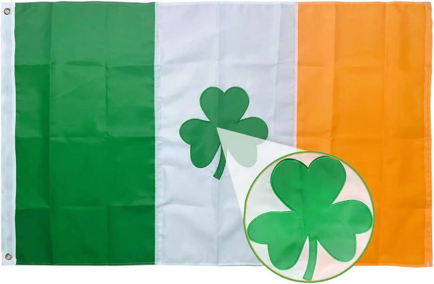 Flagnshow 100% Noly Embroider Ireland Shamrock Flag