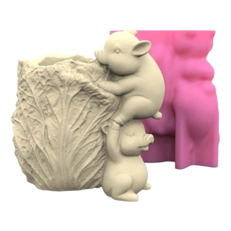 Unique Durable 3D Silicone Mold Silicone Casting Mould Pig Shaped Silicone Craft Moulds