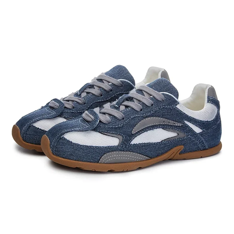 

Джинсовые туфли дерби в стиле ретро в стиле пэчворк, женские модные дизайнерские туфли на шнуровке Gump, удобные легкие кроссовки Zapatos De Mujer