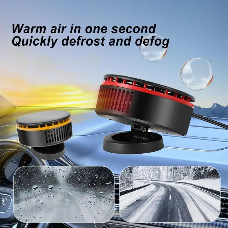 12V Car Heater 360-Degree Rotatable 12V Car Heater Adjustable Car Windscreen Defroster Portable Automobile Heater For Most