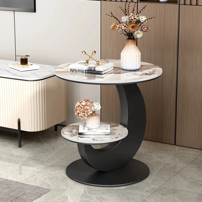 Unique Coffee Table Modern Marble Top Frame Tray Round Living Room Corner Tea Coffee Table Side Stolik Kawowy Bedroom Furniture