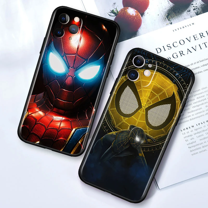 Marvel Cool Hero Phone Case For Apple iPhone 15 14 13 12 11 Pro Max Mini XS Max X XR 8 7 6 5 SE Silicone Black Shell Coque Capa