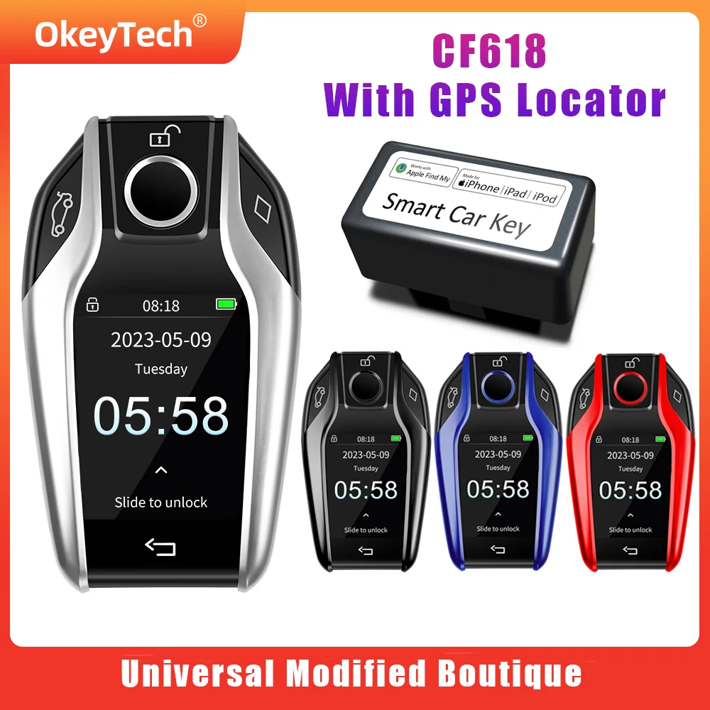 

CF618 Smart Remote Key Universal Modified Boutique GPS Locator LCD Screen Keyless Entry For All Cars LCD Smart Key For All Cars