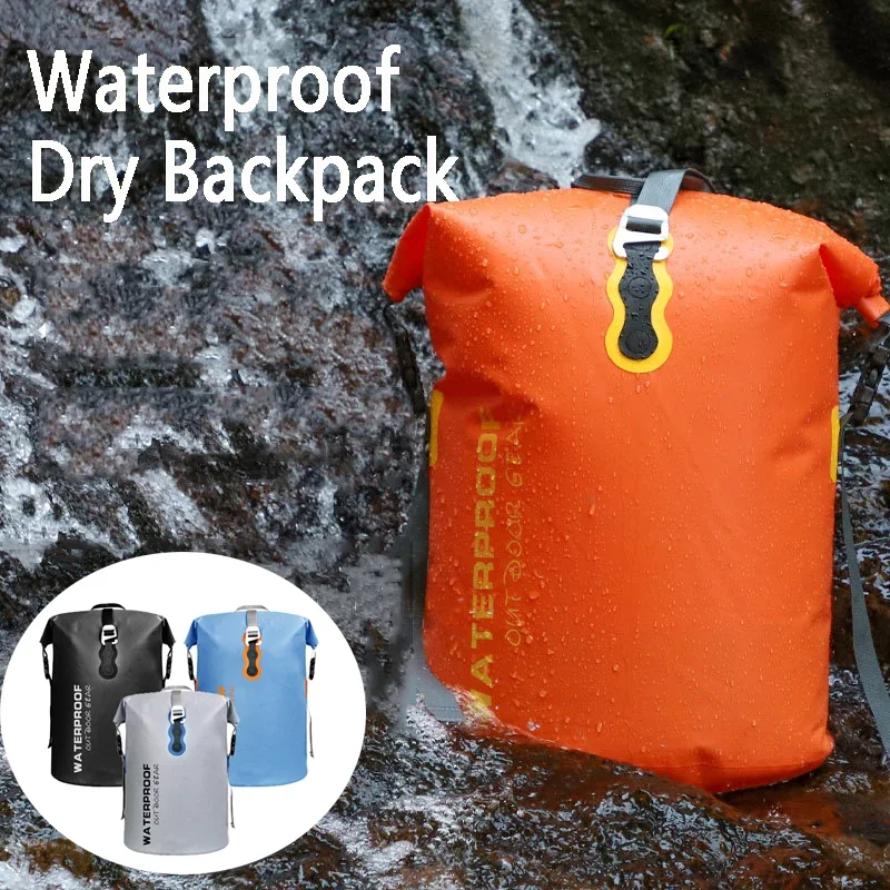 Dry Bag Backpack 30L Floating Waterproof Bag Roll-Top Closure for Kayaking Boating Hiking Camping Heavy Duty Hiking Backpack