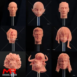 Unpainted 1/6 1/12 1/18 Scale Anime Game Movie Character Head Sculpt Carving Model Fit Soldier Action Figure Body for Fans DIY