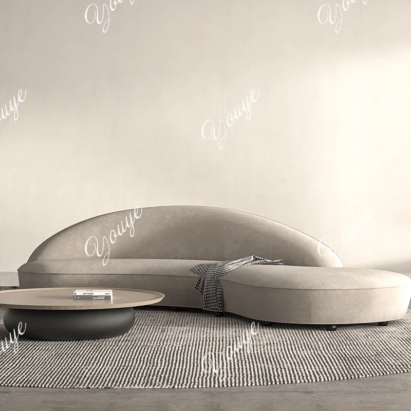 

MX Modern Beige European Couch Fabric Velvet Italian Floor Living Room Sofas Chaise Double Nordic Divano Letto Home Furniture