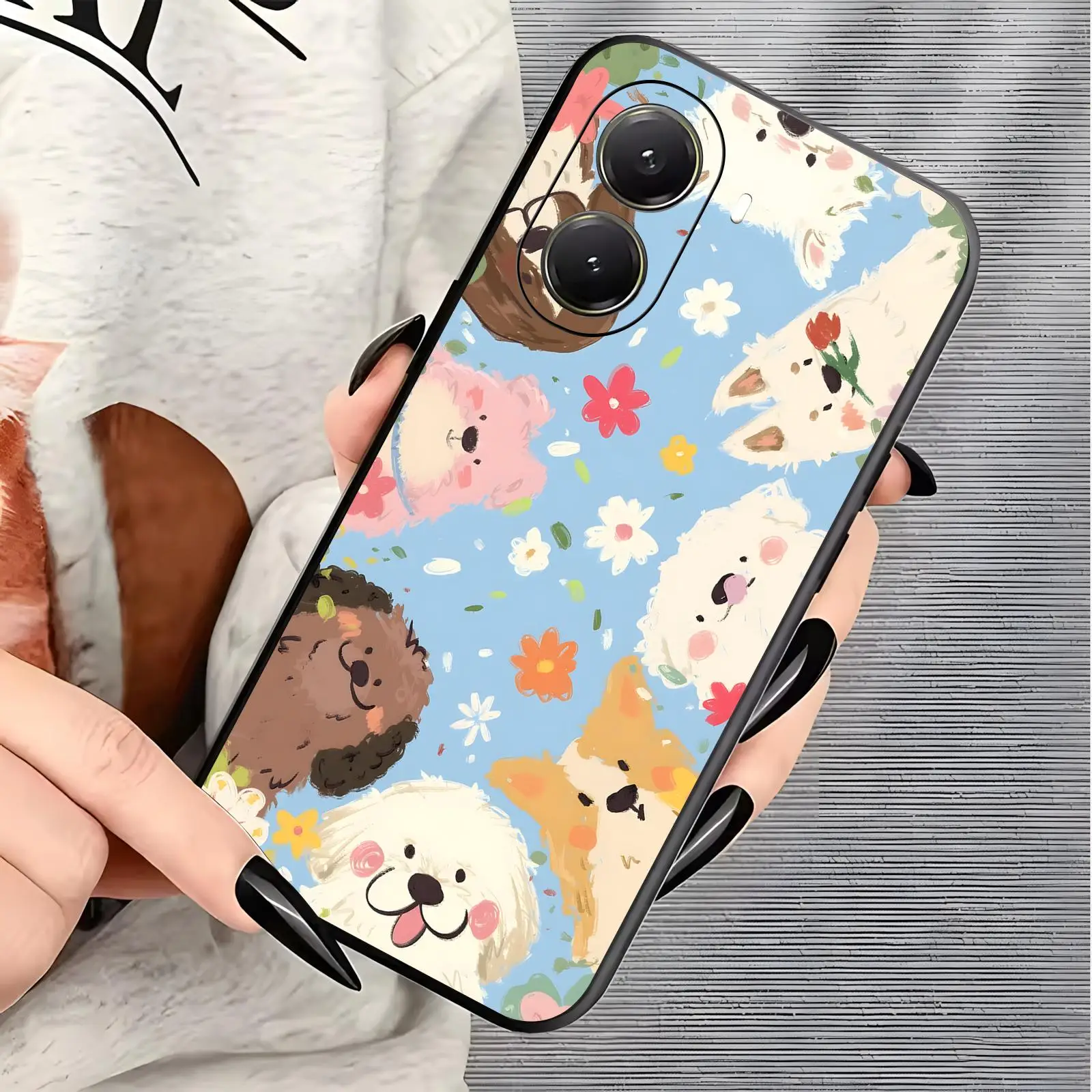 Phone Case For Xiaomi POCO M7 M6 M5 X8 X7 X6 F8 F7 F6 Pro 5G Soft black Shockproof Cover Cute little dog view 2