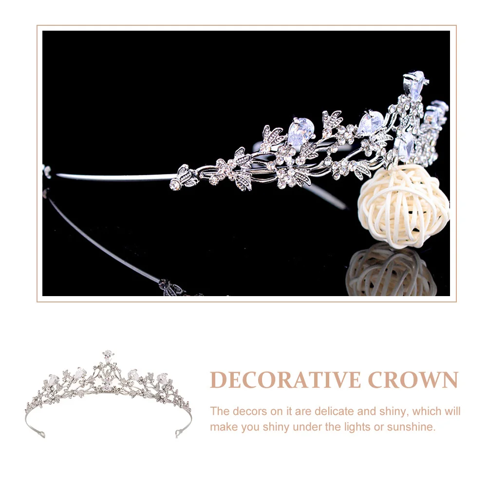 

Elegant Bride Tiara Headdress Premium Wedding Crown for Women Shiny Decorative Bridal Headpiece Dazzling Tiaras for Women