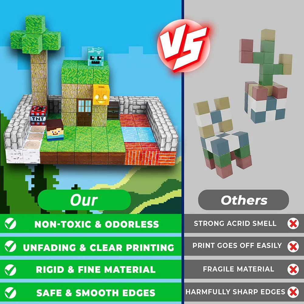 Magnetic Building Blocks Magnet Cube Set For Kid Diy Model Children Stem Best Montessori Sensory Toy