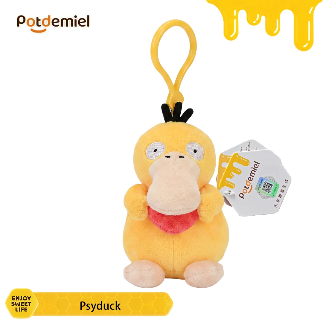 Potdemiel Pokemon Psyduck Stuffed Pendant: Soft,Fluffy,Funny,Quirky Kids'Gift,School Accessory,Hilarious Anime Collectible Decor
