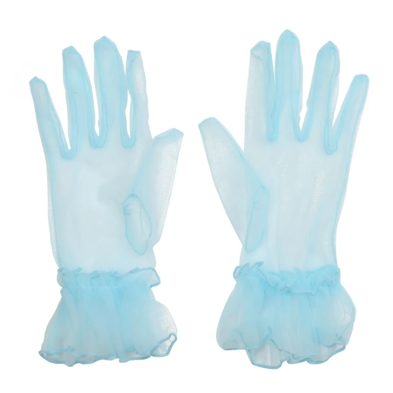 Fashion Wrist Length Tulle Gloves Full Finger Gloves Party Gloves for Banquet