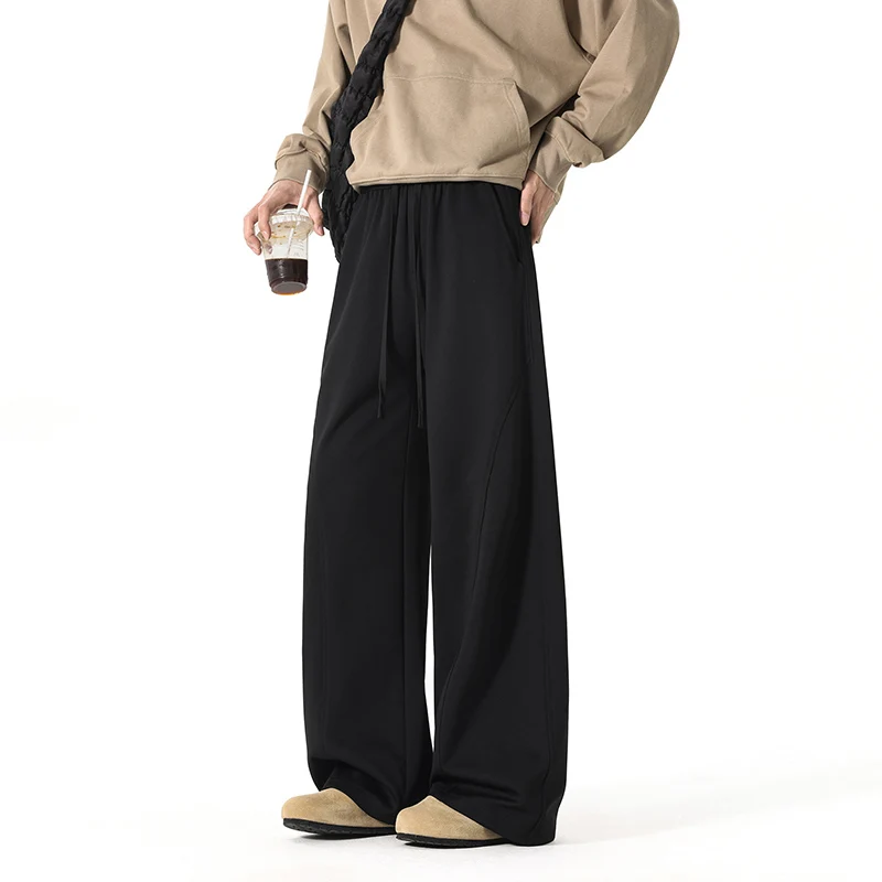 

Men's Fashionable Trendy Casual Straight Leg Pants Outdoor Fishing Casual Loose Breathable Trendy Versatile Solid Color Pants