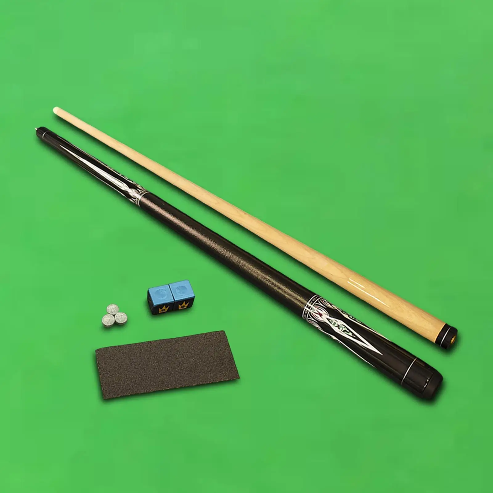 

Durable Wooden Pool Cue Stick Stainless Steel Joint Two Piece Billiards Cue for Practice and Recreation