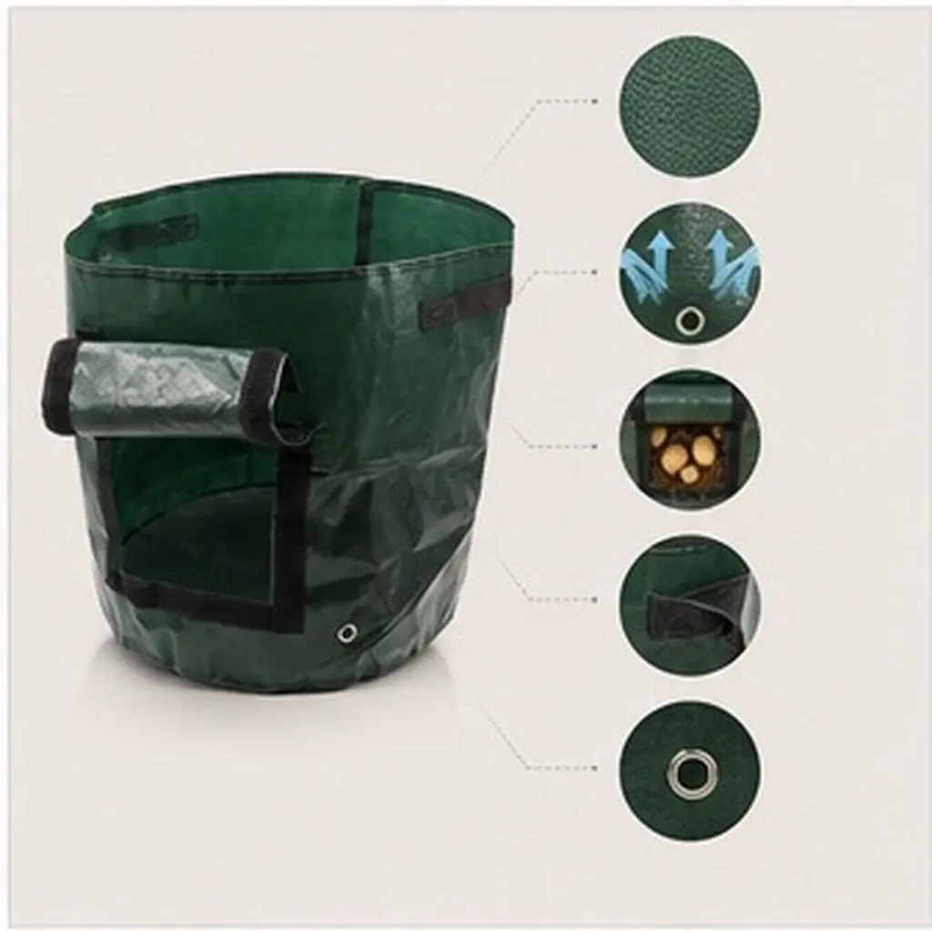10 Gallons 35x45cm Premium Heavy Duty Fabric Potato Planting Bag Breathable Root Aeration Grow Pouch for Potatoes Carrots