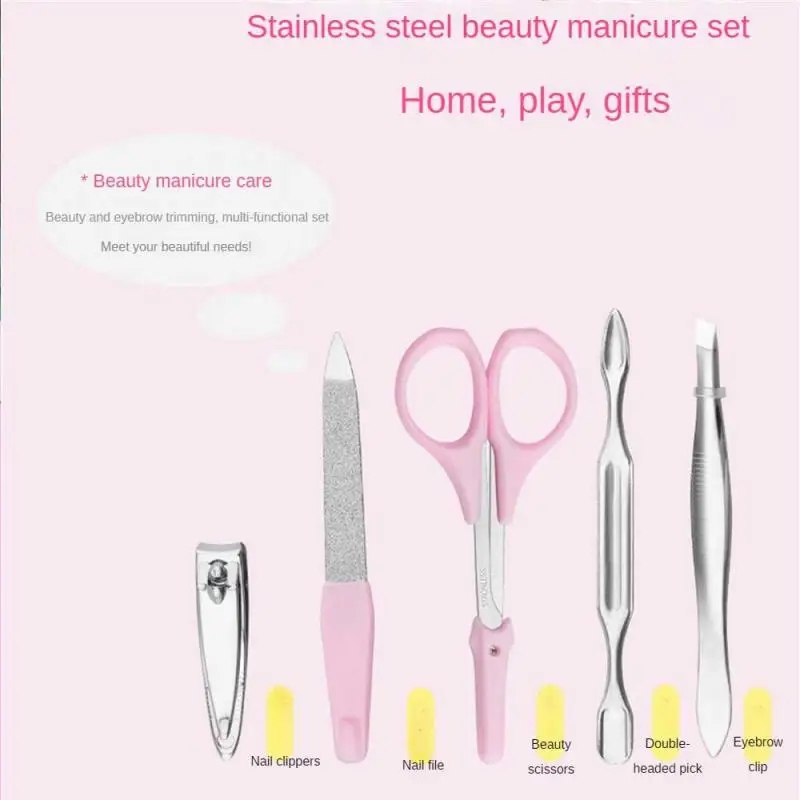 Eyebrow Clip Cartoon Easy To Clean Durable Multiple Uses Portable Beauty Products Beauty Manicure Set Stainless Steel Scissors