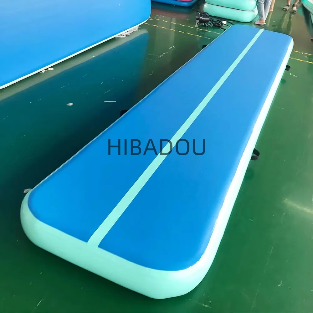 에어 플로어 텀블 트랙 인플레이터블 에어 트랙 5x1x0.2m 인플레이터블 체조 텀블 트랙 텀블링 매트 펌프 포함