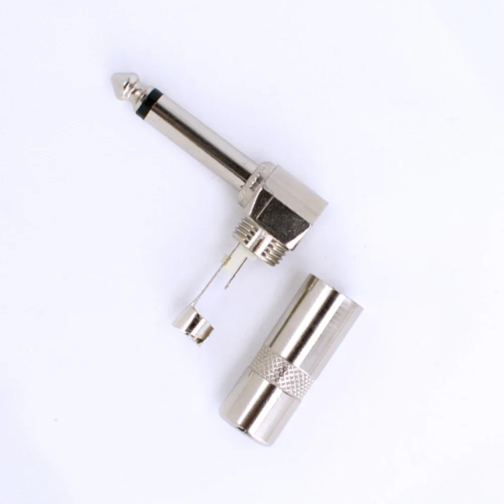 4Pcs 6.35mm Right Angle Male Stereo Mono Plug Guitar Cable Audio Connector Jack Right Angle Guitar Plug Adapter Connector