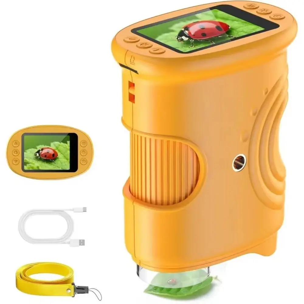 2 Inch IPS Screen Handheld Digital Microscope HD Handheld Microscope Rechargeable Portable Pocket Microscope Science