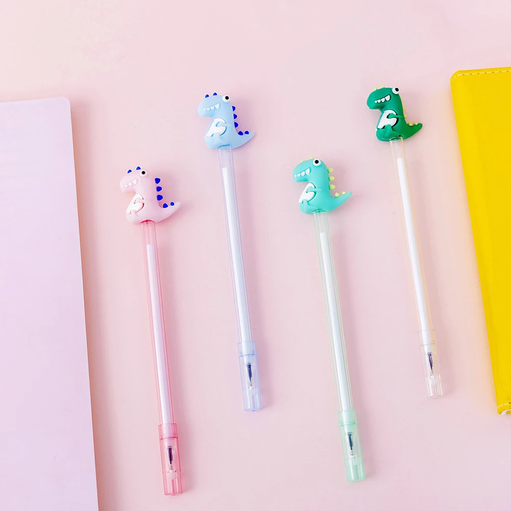 

12 Pcs Neutral Pens Plastic Dinosaur Fun Multi function Kawaii Portable Student Accessory Smooth Writing Practical Gift