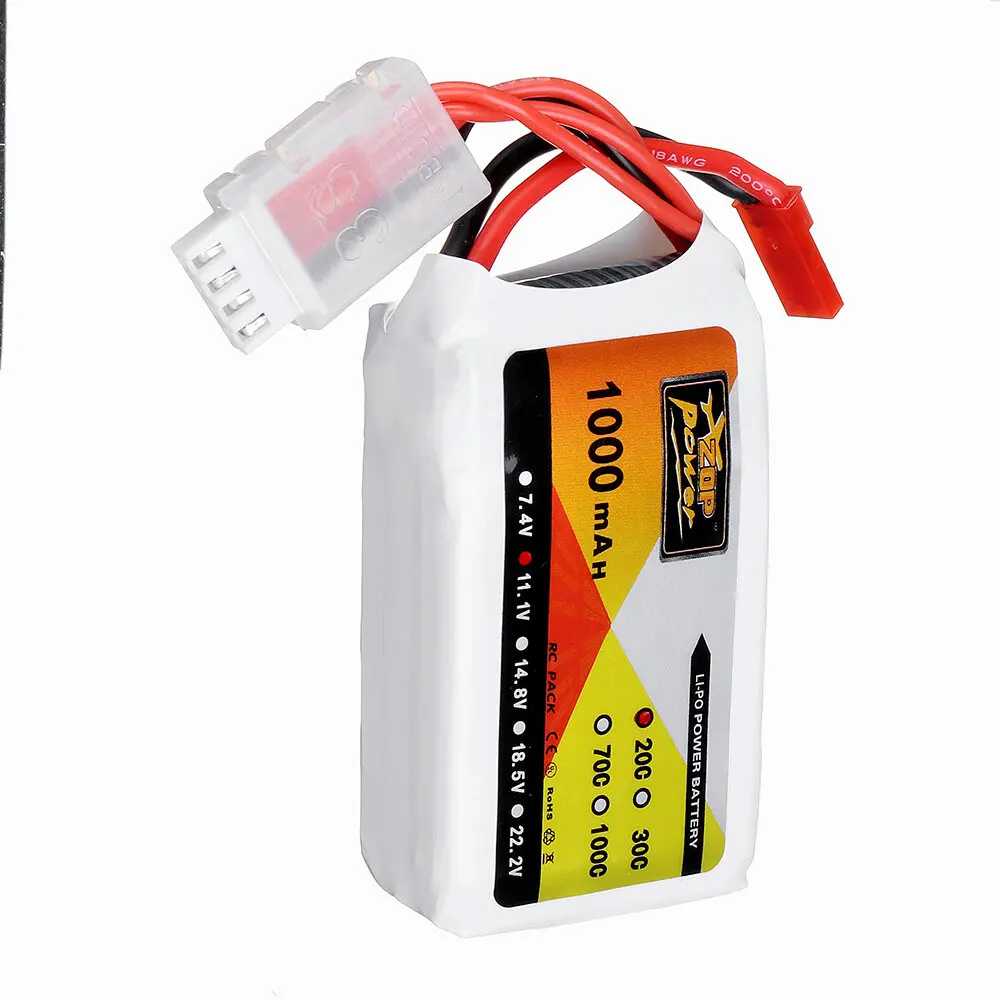 ZOP Power 11.1V 1000mAh 20C 3S Lipo Battery JST Plug